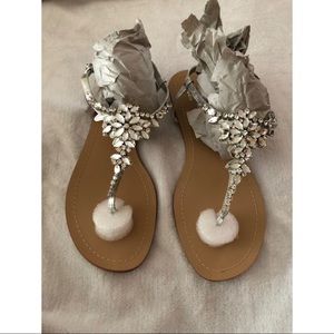 Jeweled T Strap Sandal Style Gemma